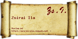 Zsirai Ila névjegykártya